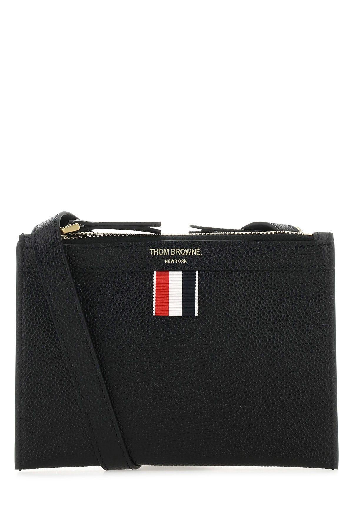 Thom Browne Black Leather Mini Document Holder