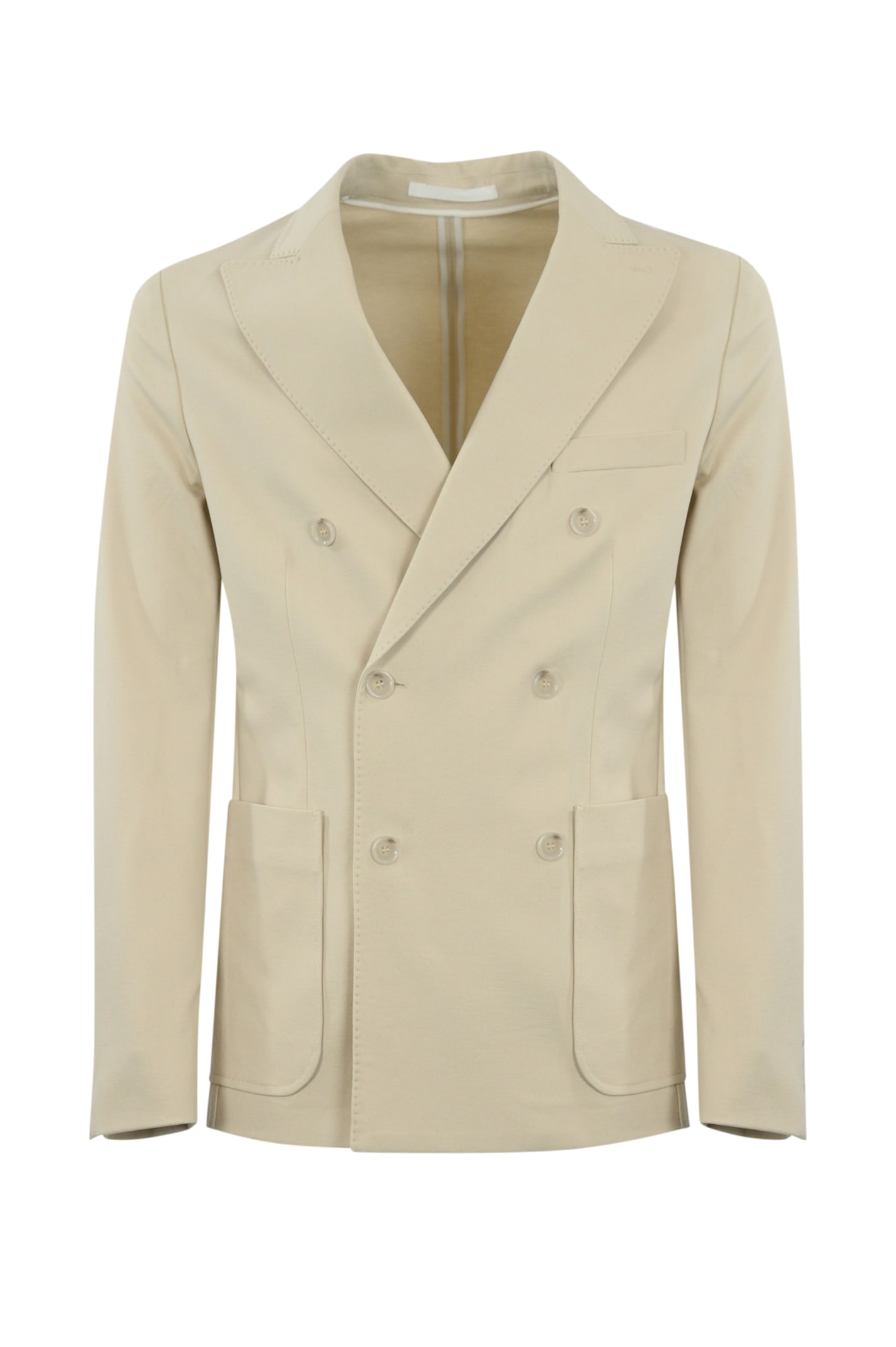 Paolo Pecora Double-breasted Jacket In Viscose Jersey