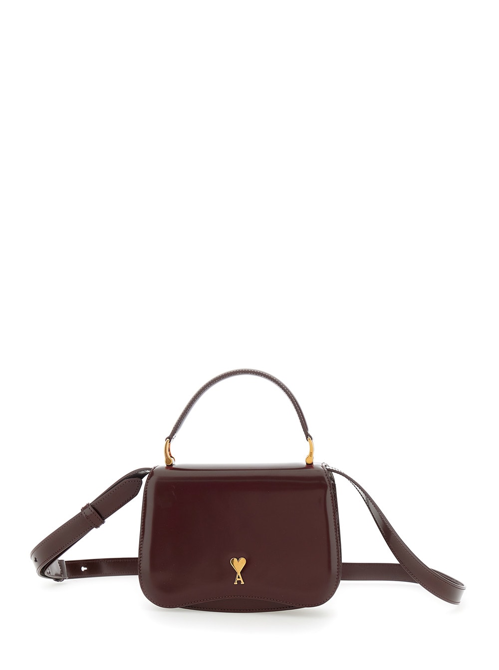 Ami Alexandre Mattiussi Bordeaux Handbag With Adc Patch On The Front And Adjustable And Removable Shoulder Strap In Leather Woman