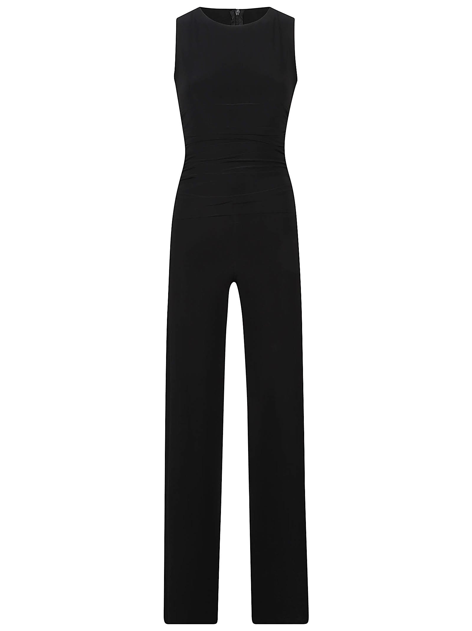 Norma Kamali Sleeveless Shirred Waist Jumpsuit