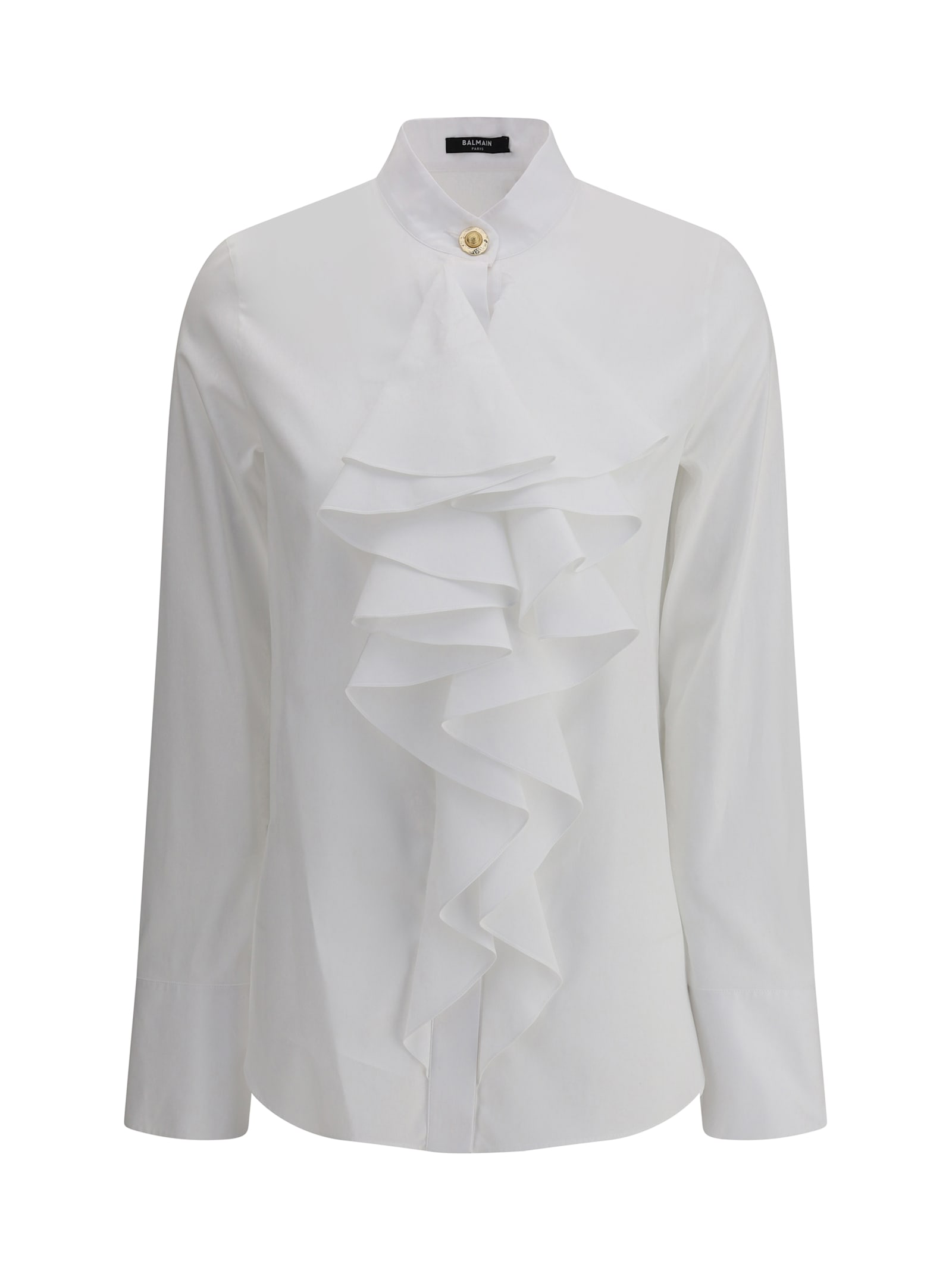 Balmain Poplin Ruffle Shirt