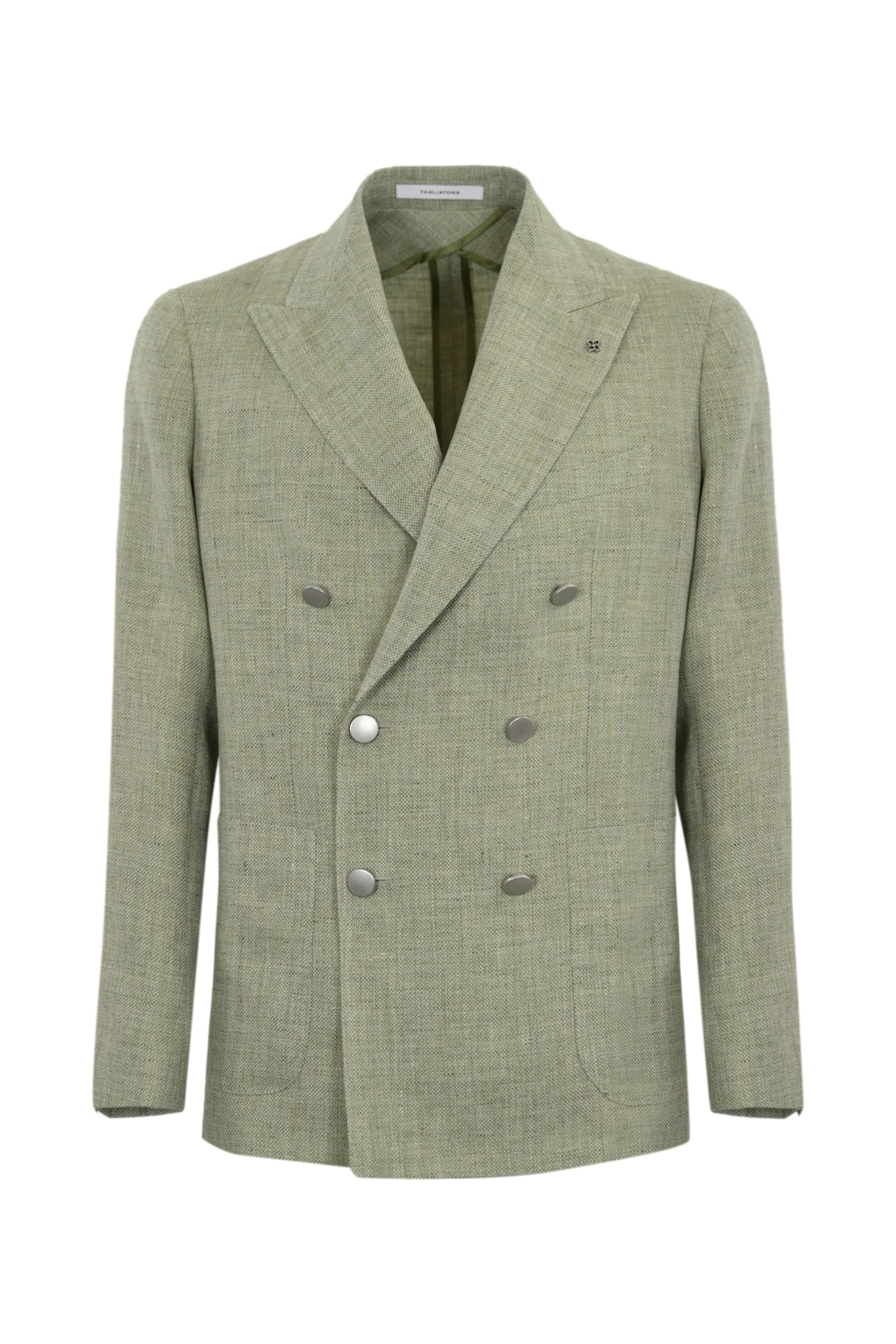 Tagliatore Double-breasted Jacket In Wool And Linen