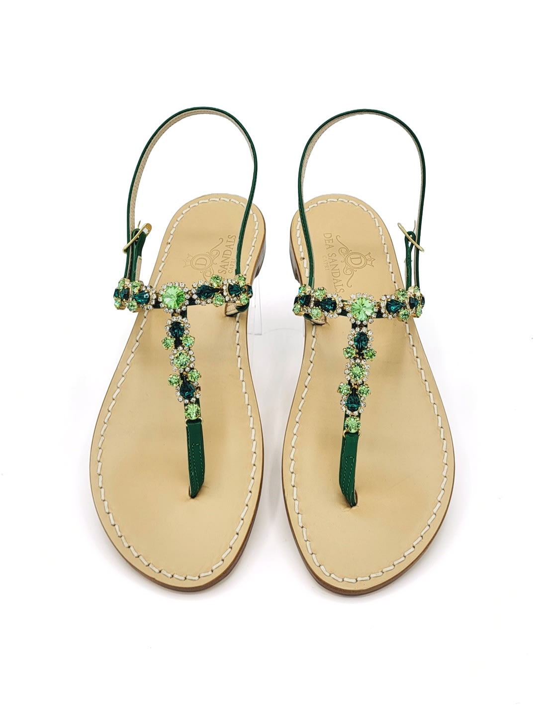 Dea Sandals Queen Green Jewel Sandals