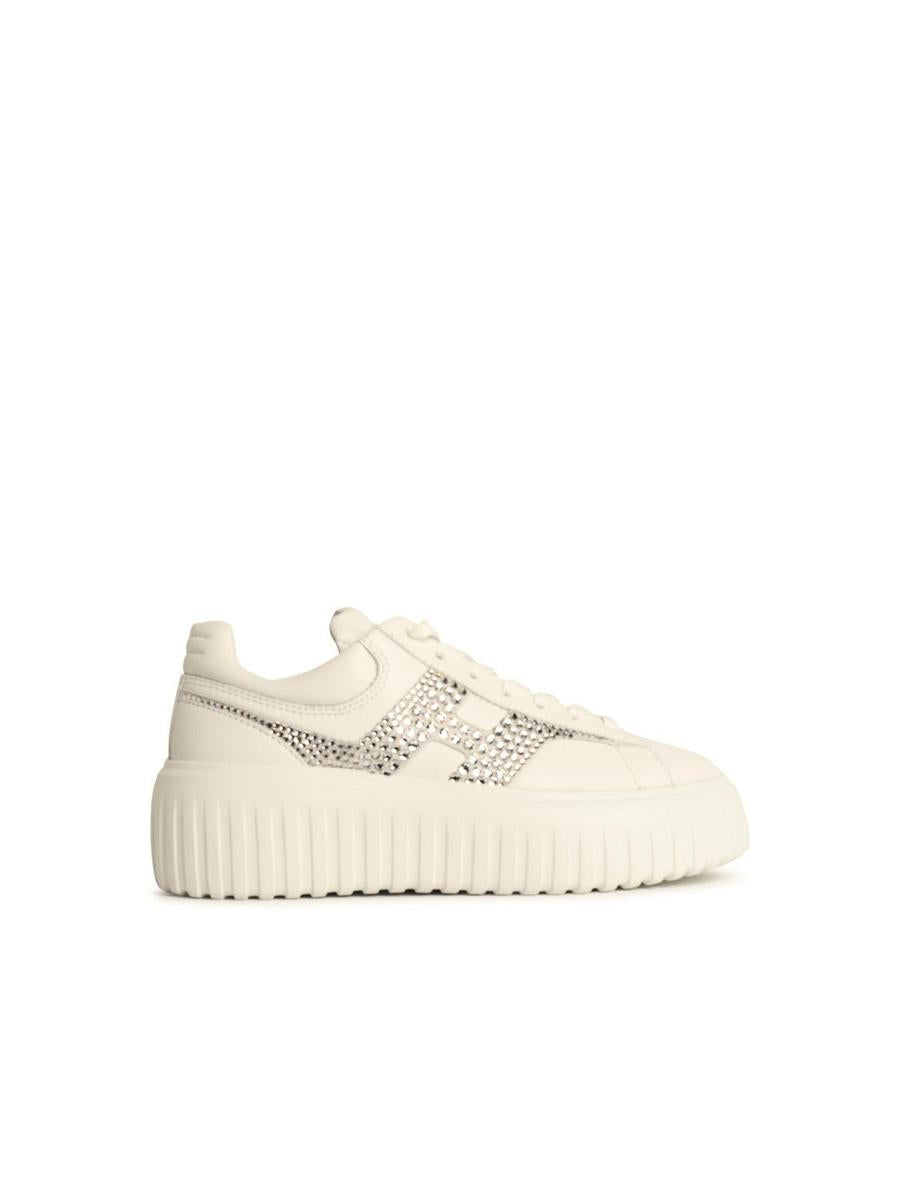 Hogan 'H-Stripes' White Leather Sneakers