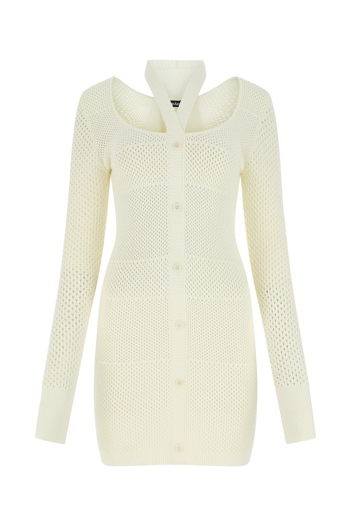 ANDREĀDAMO Ivory Stretch Viscose Blend Dress