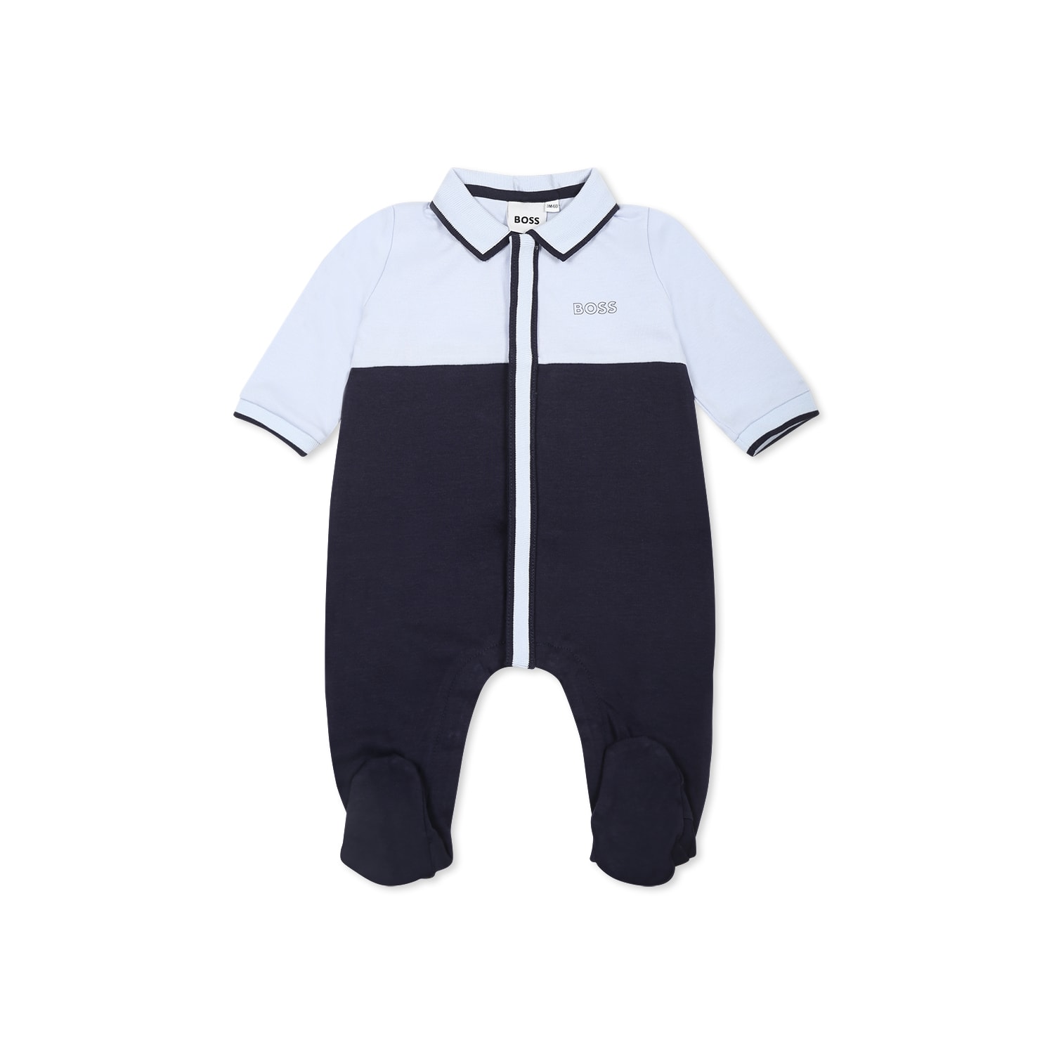 Hugo Boss Blue Babygrow For Baby Boy With Logo
