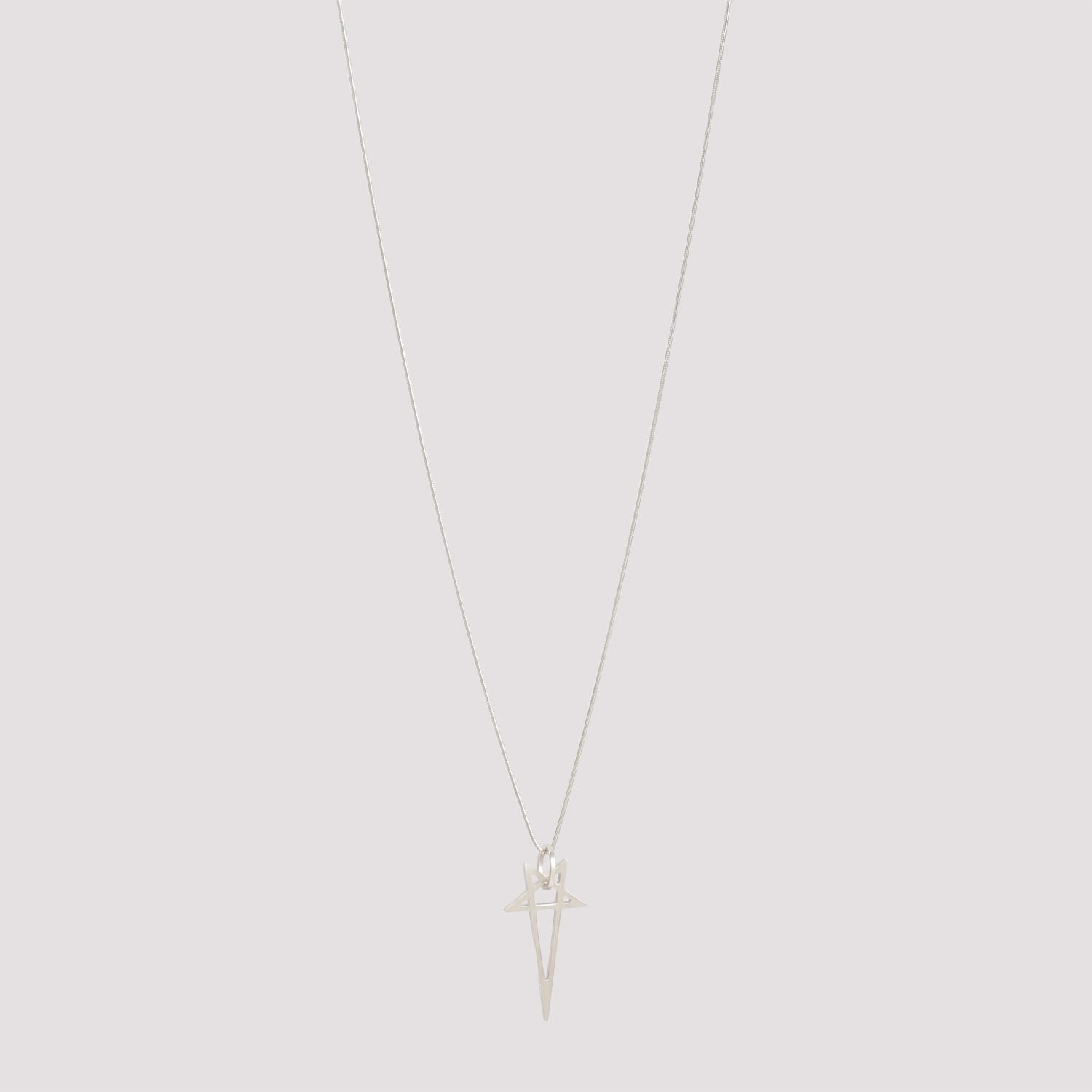 Rick Owens Pentagram Charm In Silver Brass