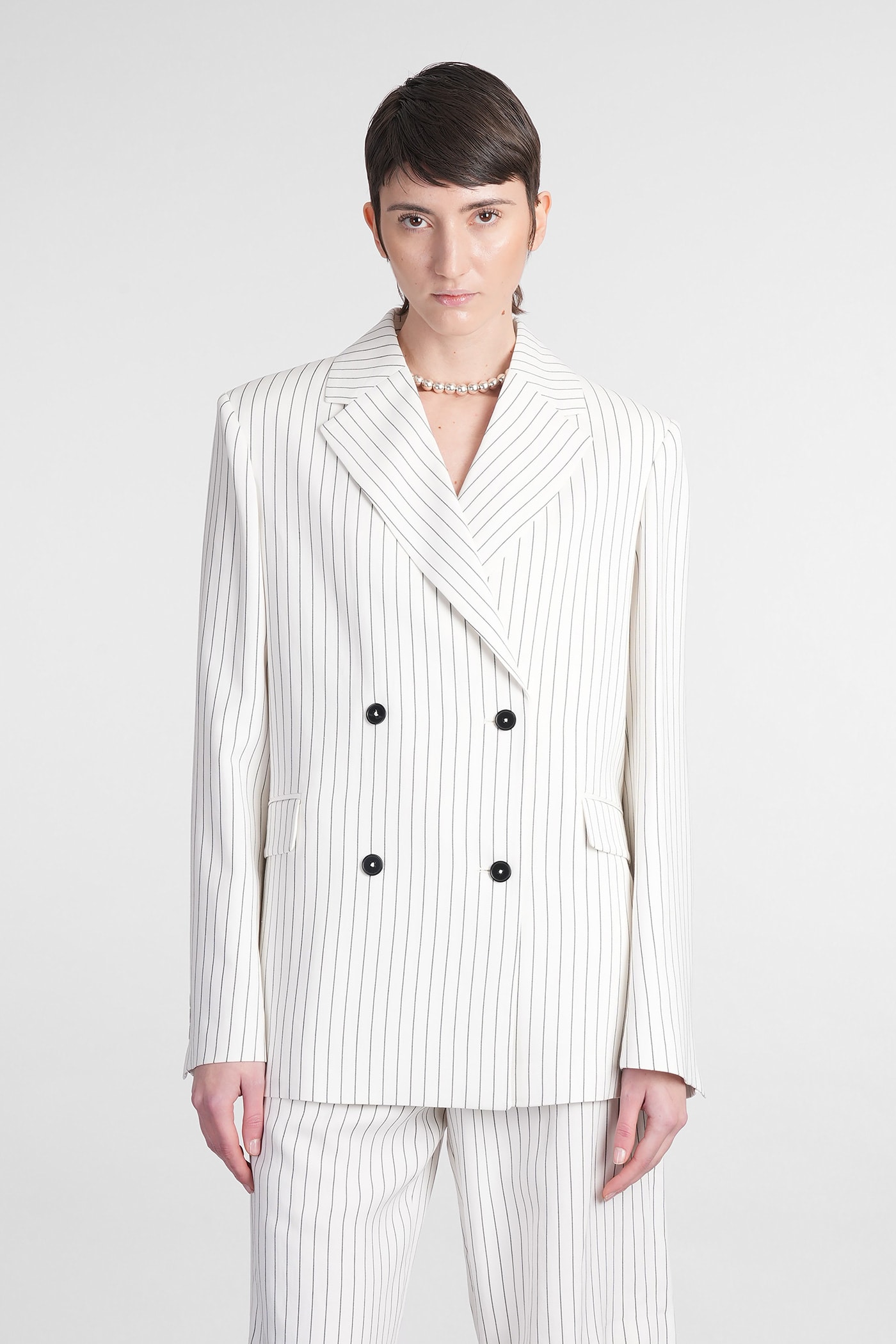 Loulou Studio Fedora Blazer In White Viscose