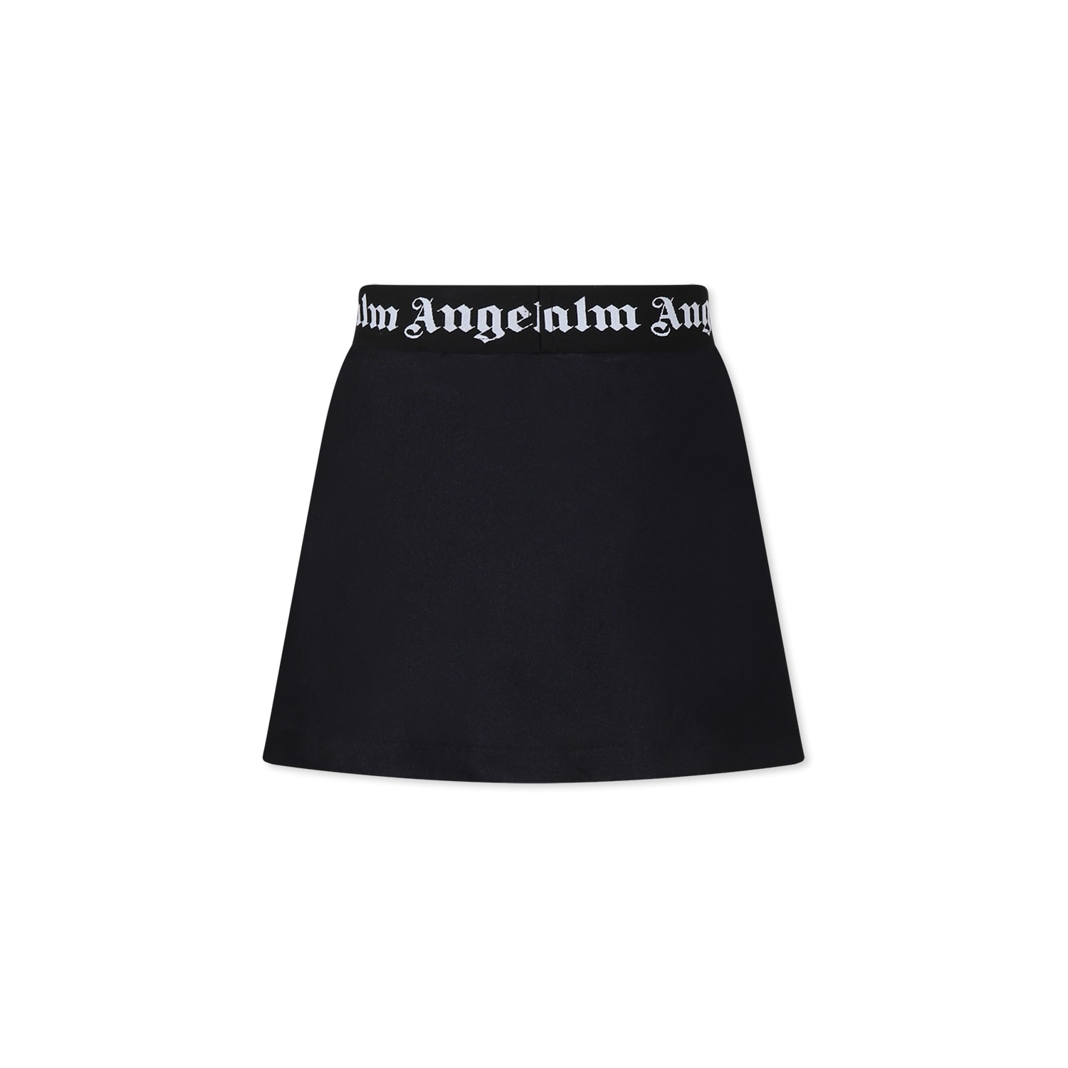 Palm Angels Black T-shirt For Girl With Bear