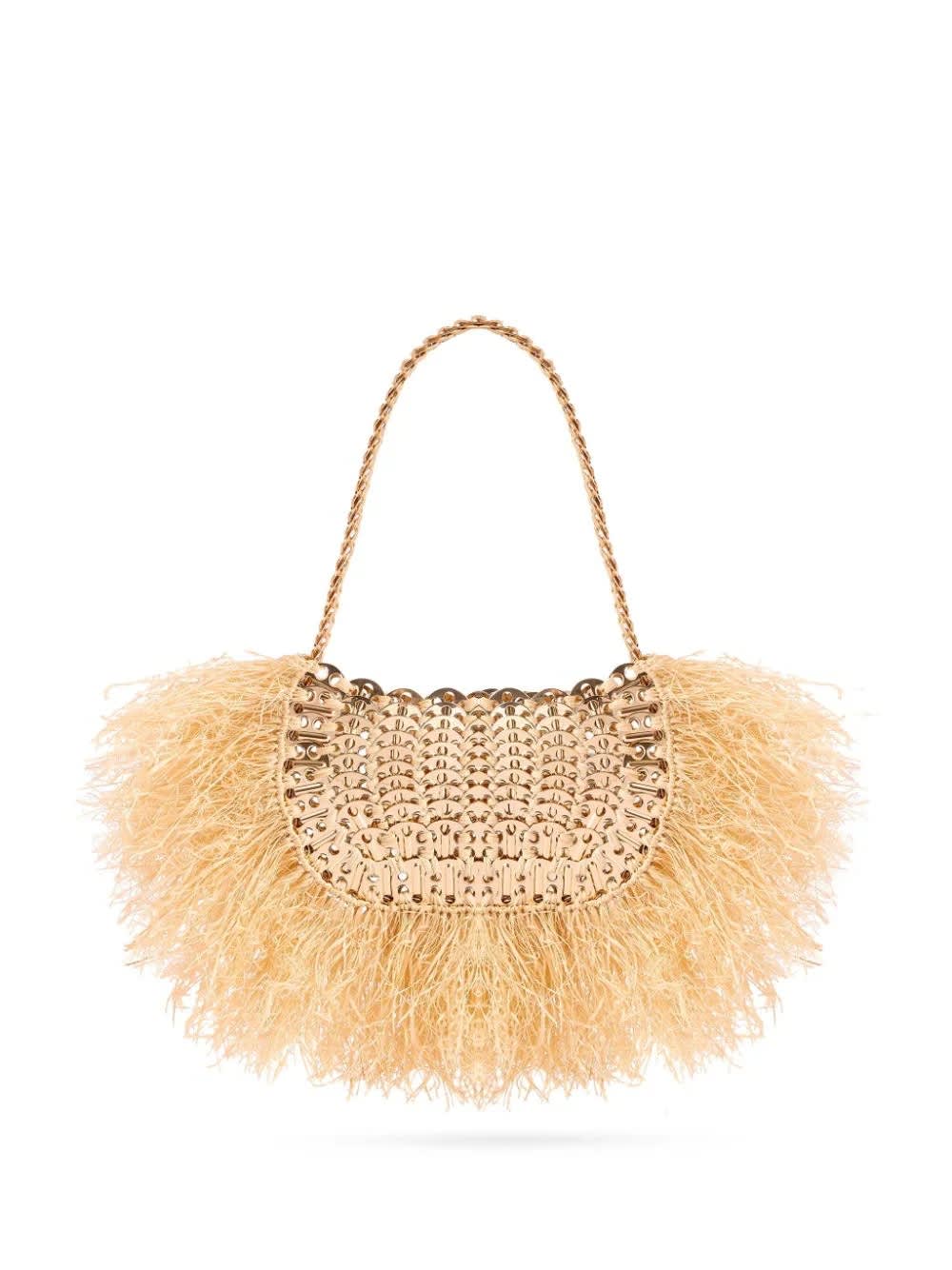 Paco Rabanne Gold 1969 Moon Bag With Natural Fringes