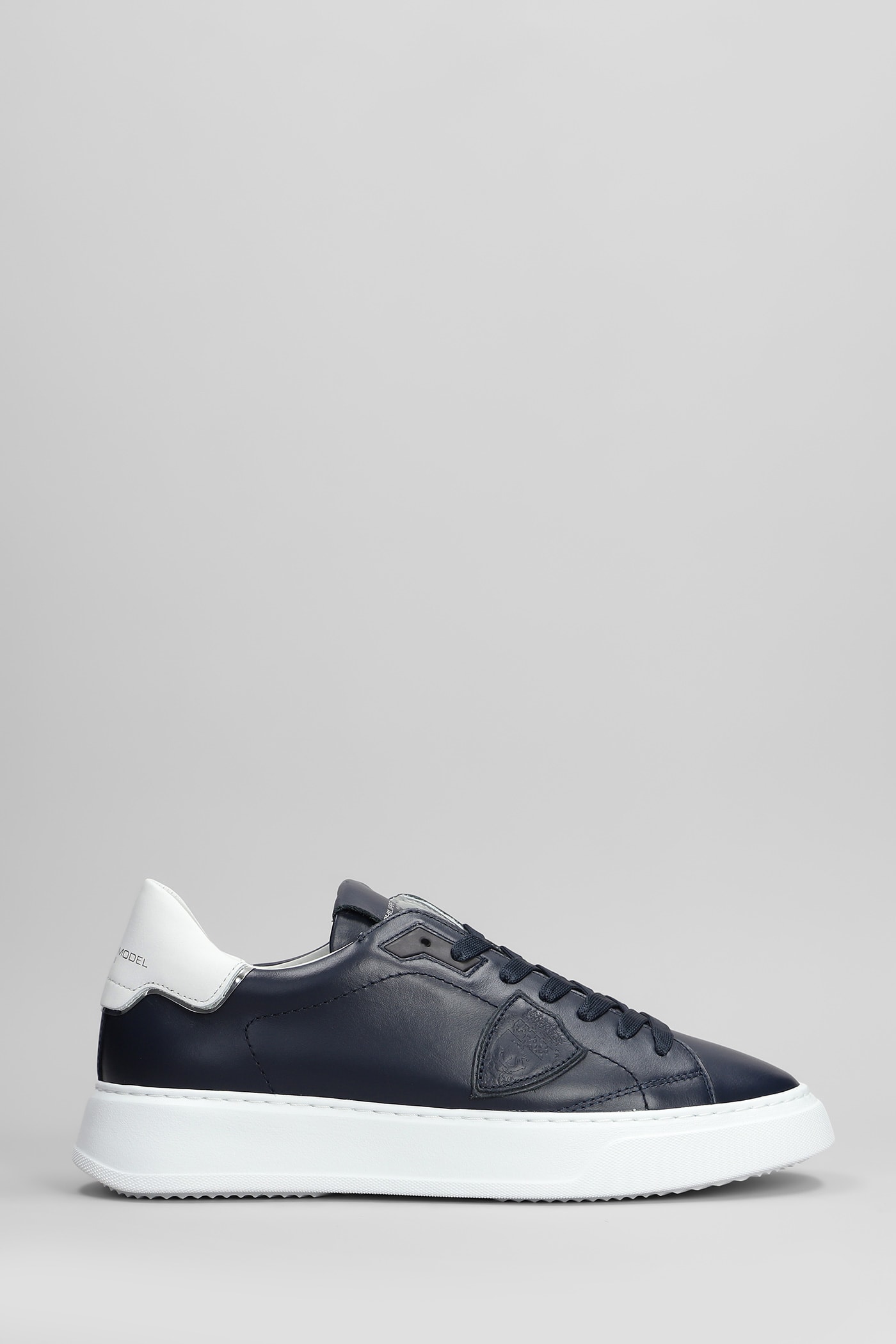 Philippe Model Temple Low Sneakers In Blue Leather