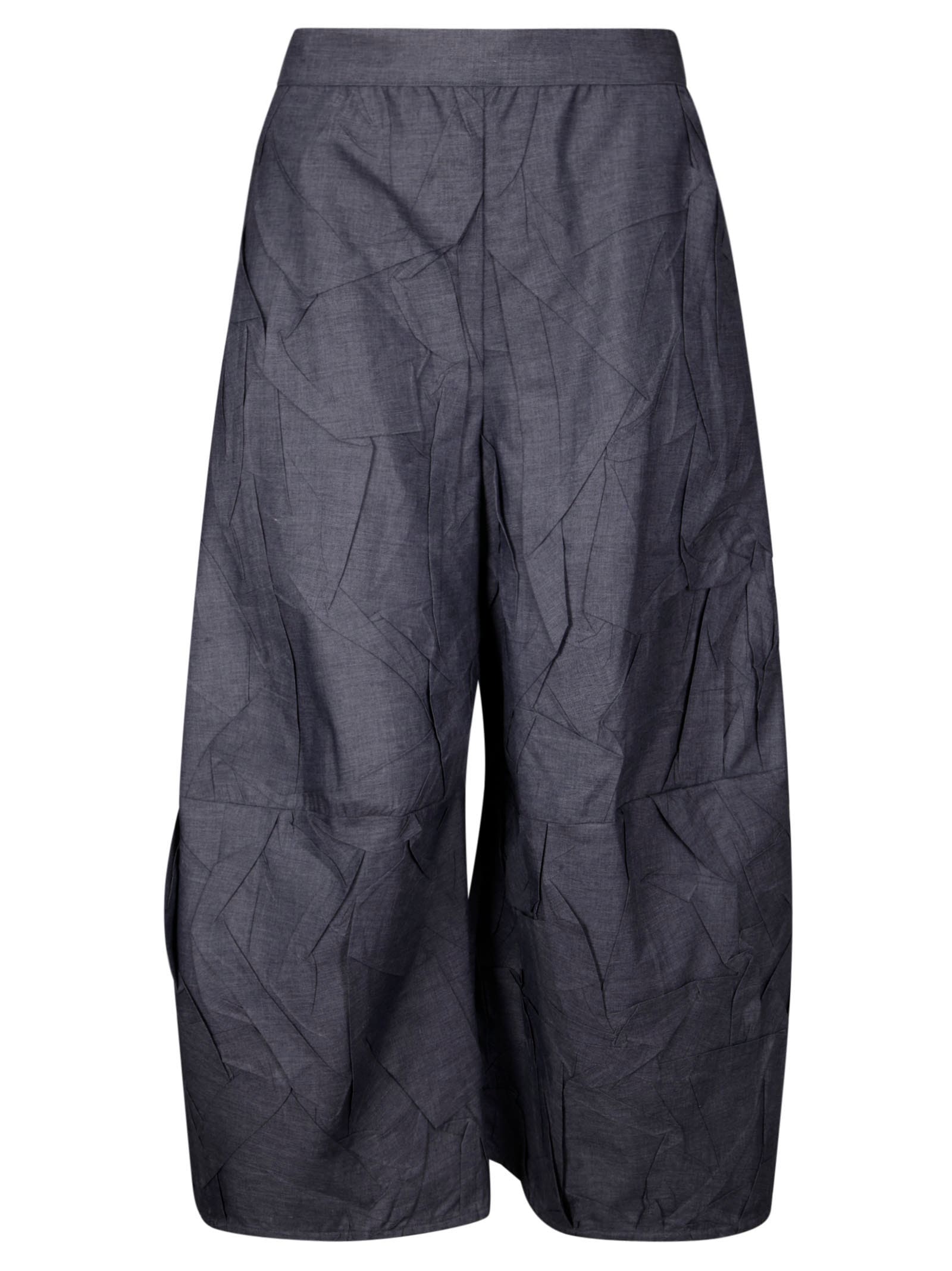 Stefano Mortari Pantalone Cotone Plisse A Uovo - Effetto Jeans