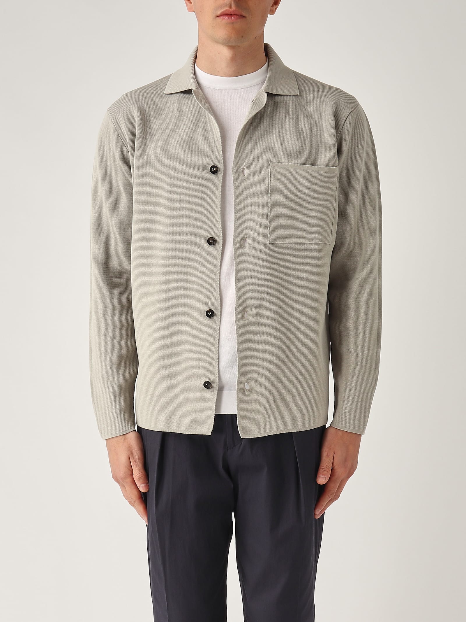 Filippo De Laurentiis Overshirt In Maglia M/l In Crepe Cotton Blazer
