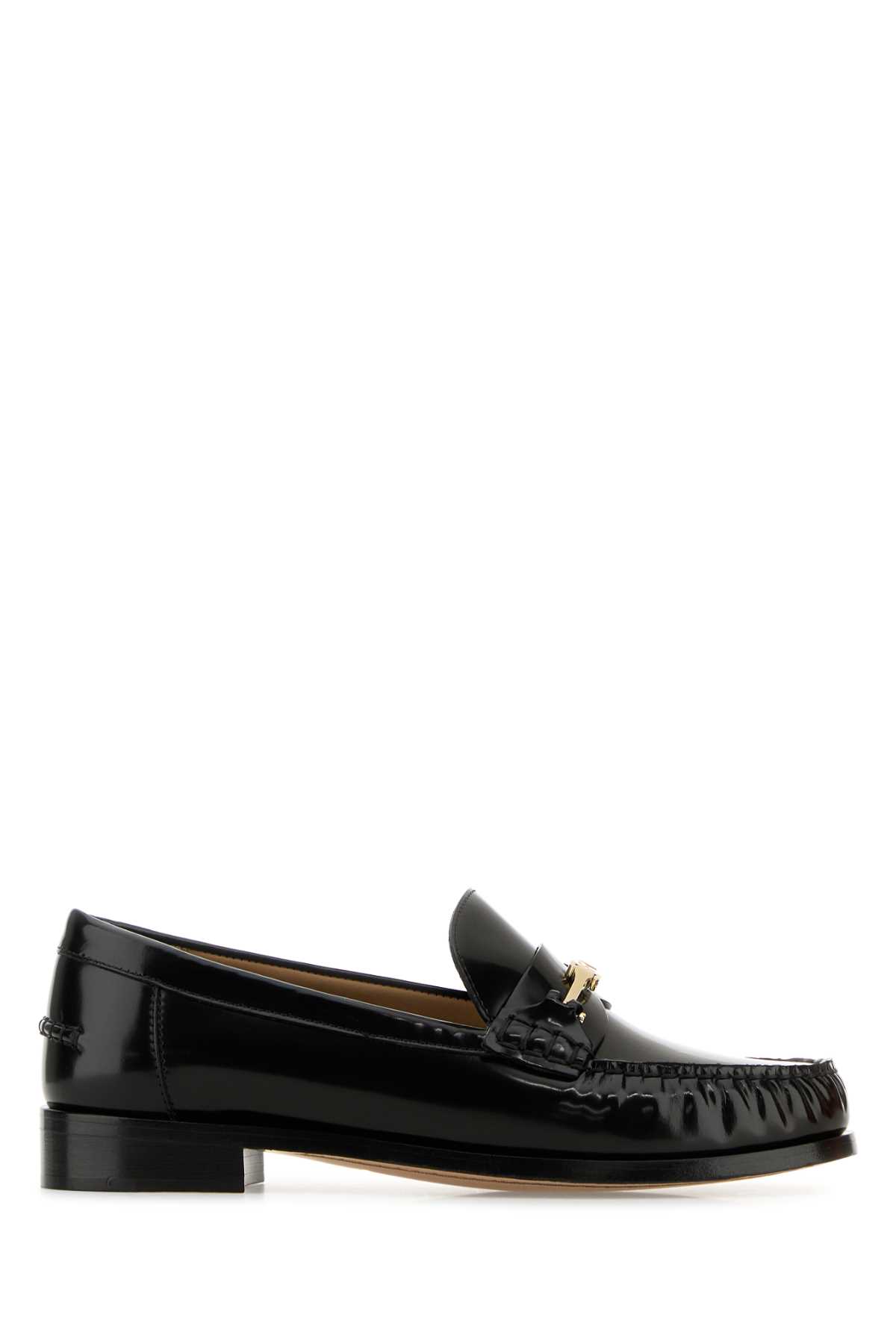 Ferragamo Black Leather Harry Loafers