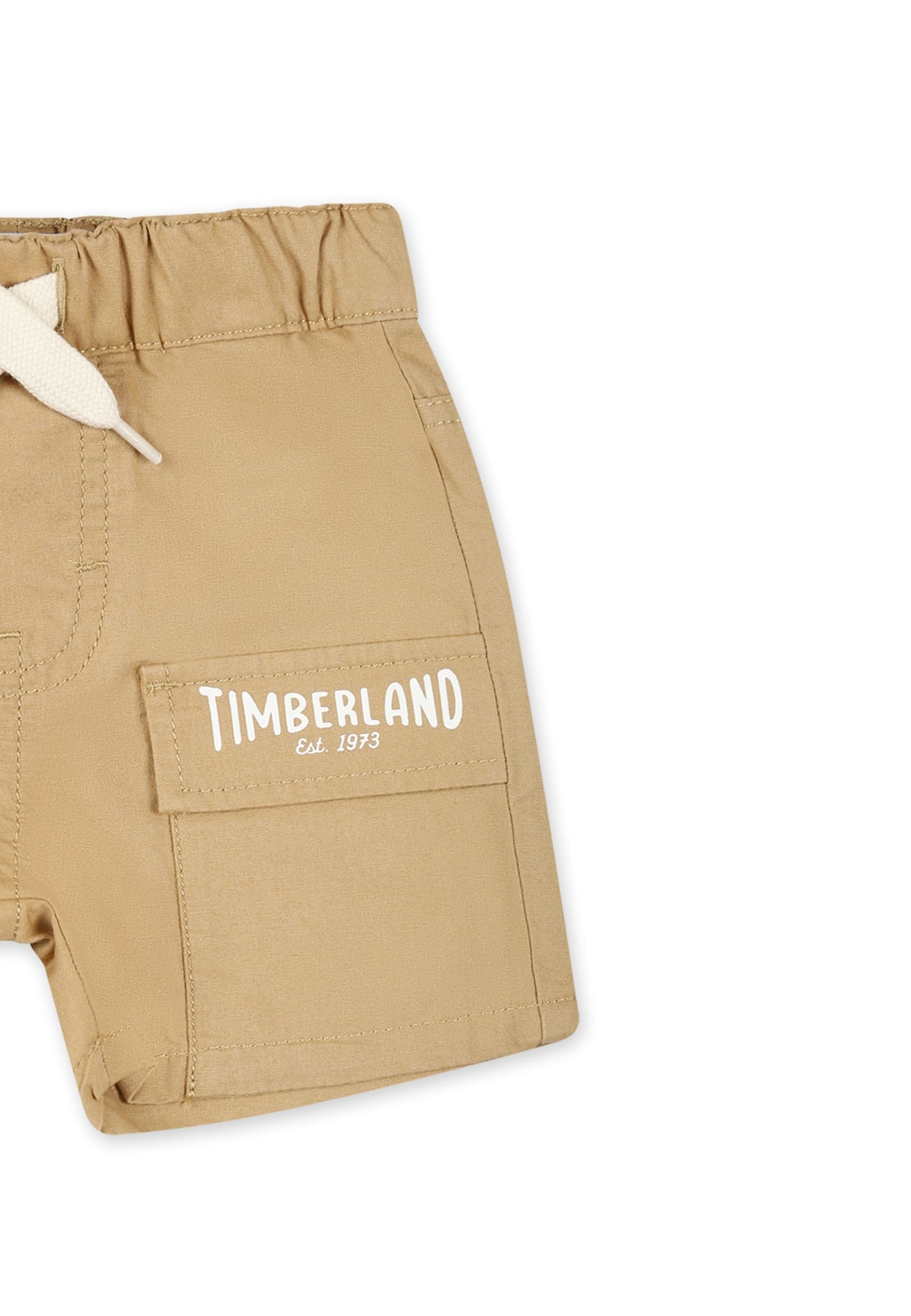 Timberland Beige Shorts For Baby Boy With Logo