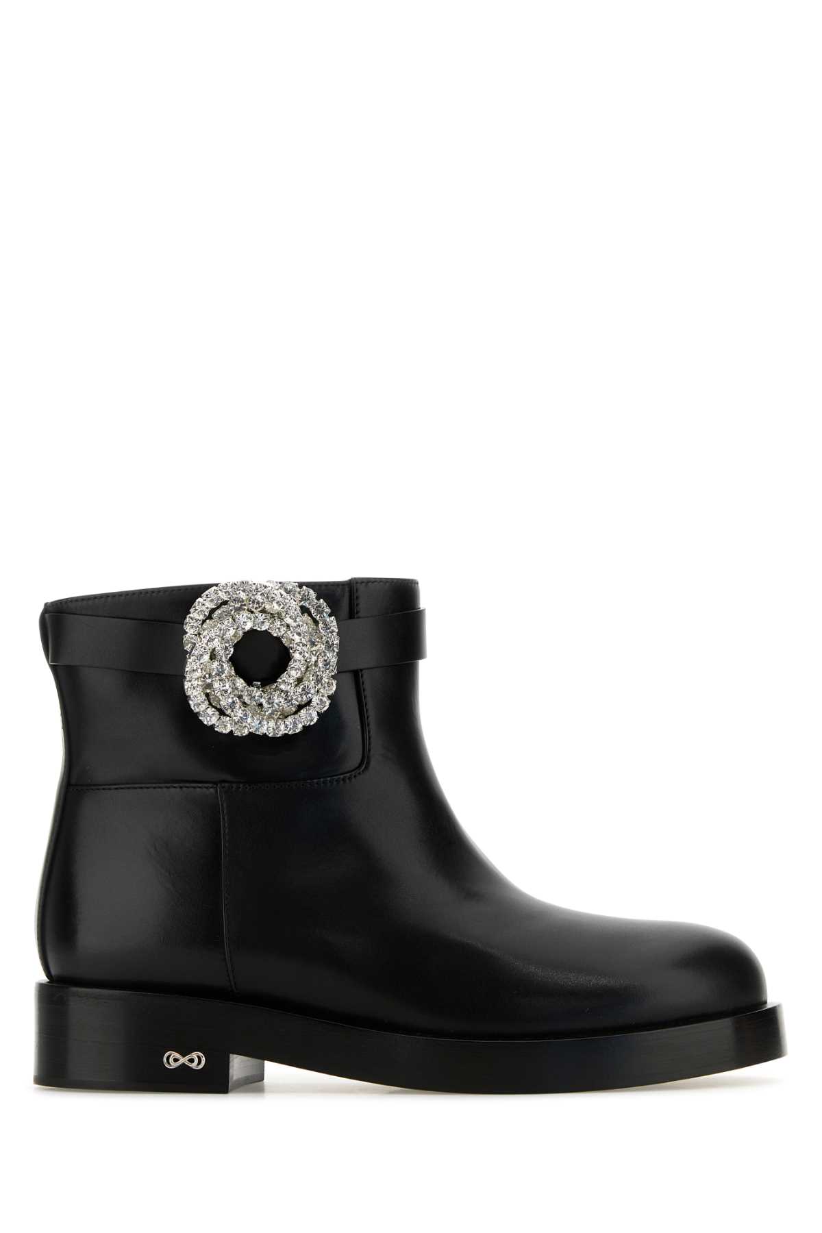 Mach & Mach Black Leather Galaxy Ankle Boots