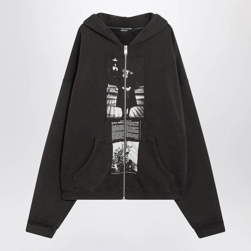 Enfants Riches Déprimés Artist Defends Assemblage Black Vintage-Effect Sweatshirt
