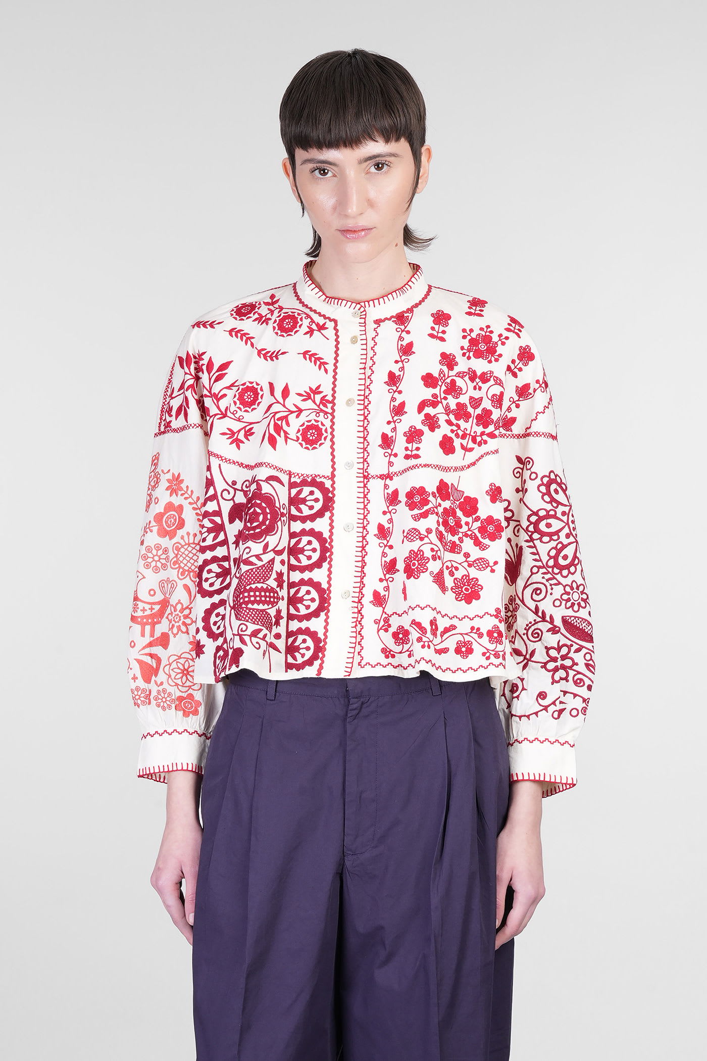 Antik Batik Mirabel Blouse In White Cotton