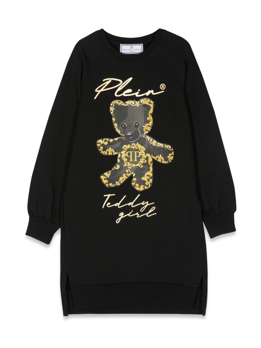 Philipp Plein Junior Long Sleeve Dress Bear
