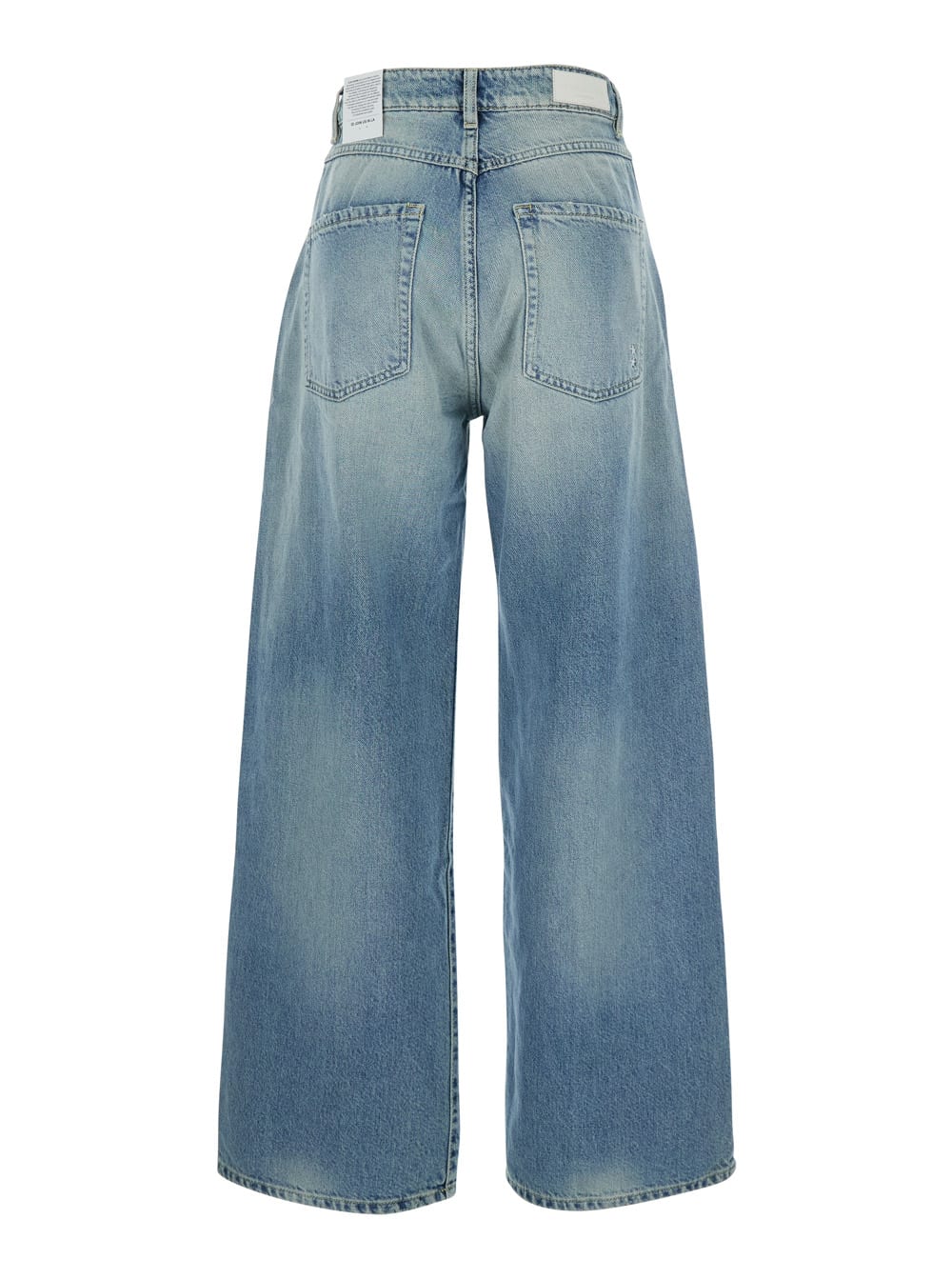 Icon Denim poppy Blue Jeans With Medium Rise And Logo Patch On The Rear In Denim Woman