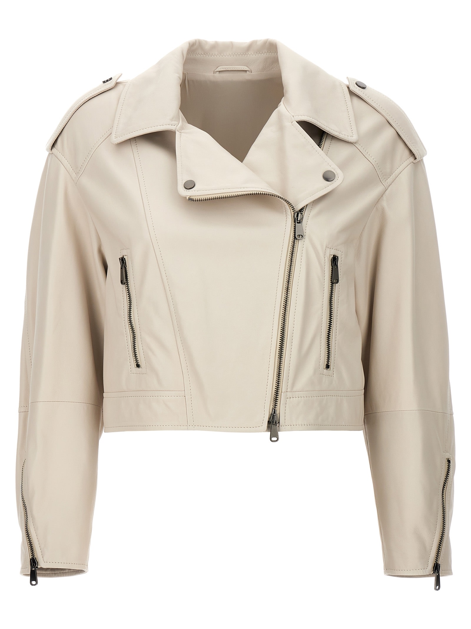 Brunello Cucinelli Leather Biker Jacket