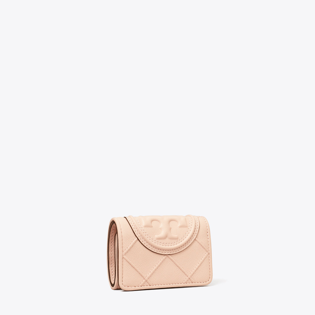 Tory Burch Fleming Soft Polished-Grain Small Flap Wallet