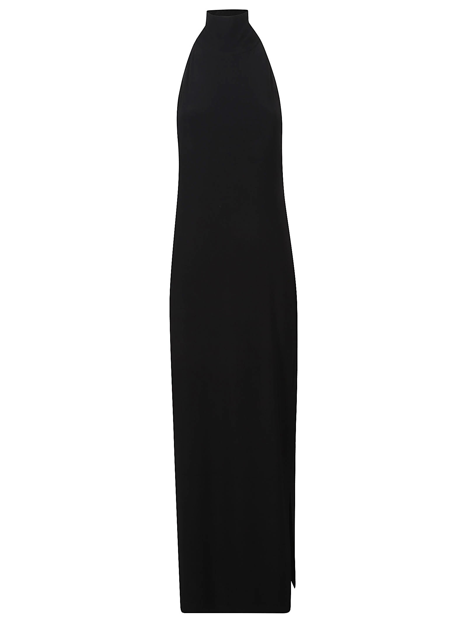 Norma Kamali Halter Turtle Side Slit Dress