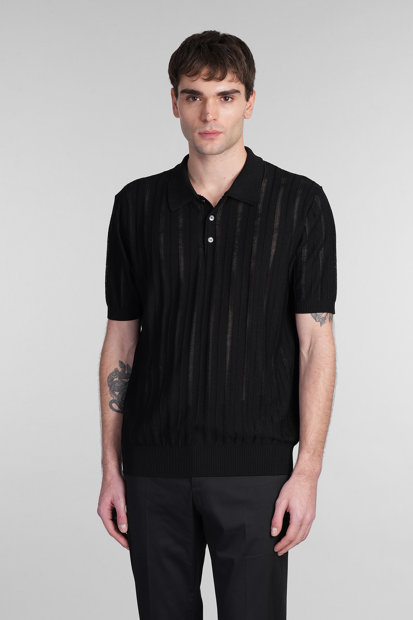 Roberto Collina Polo In Black Cotton