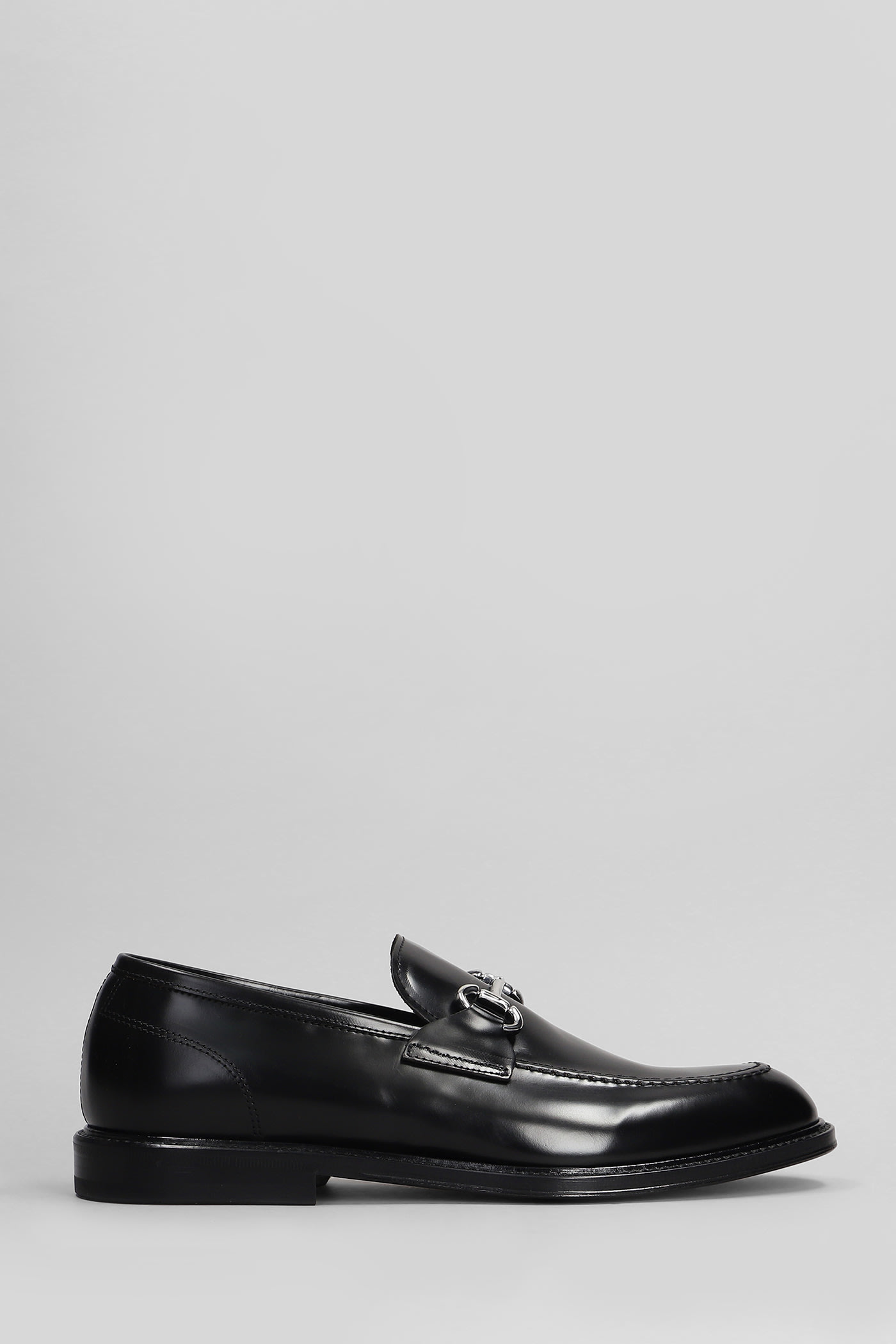 Green George Loafers In Black Leather