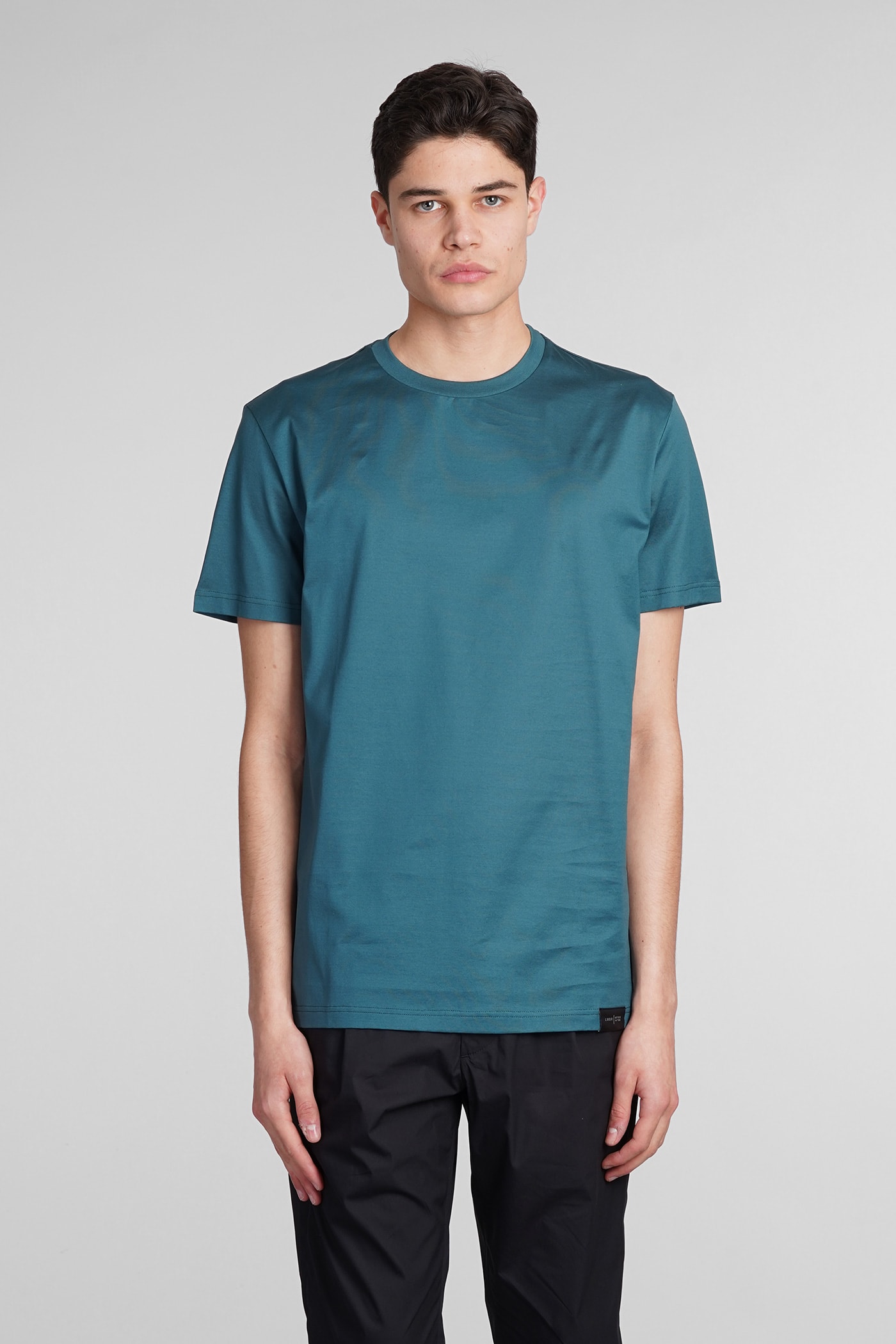 Low Brand B134 Basic T-shirt In Green Cotton