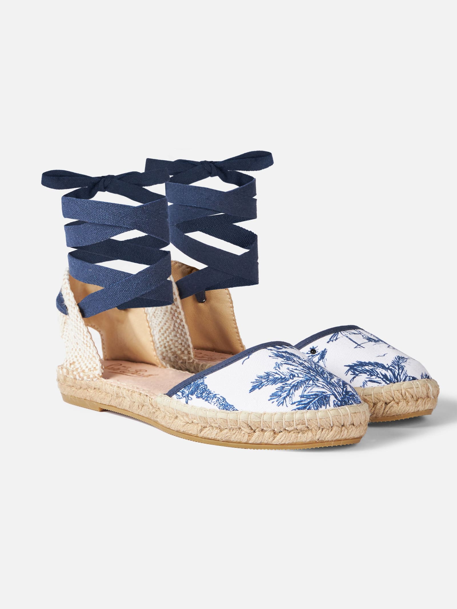 MC2 Saint Barth Flat Espadrillas With Toile De Jouy Print