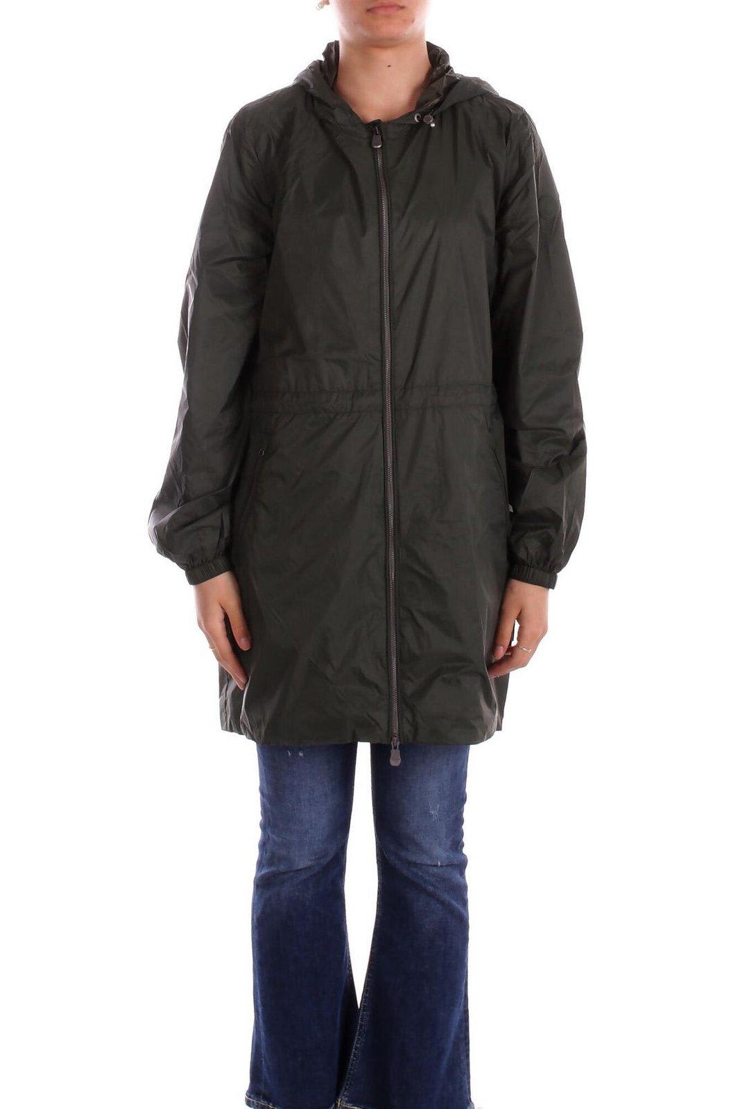 Save the Duck Zipped Logo-patch Coat