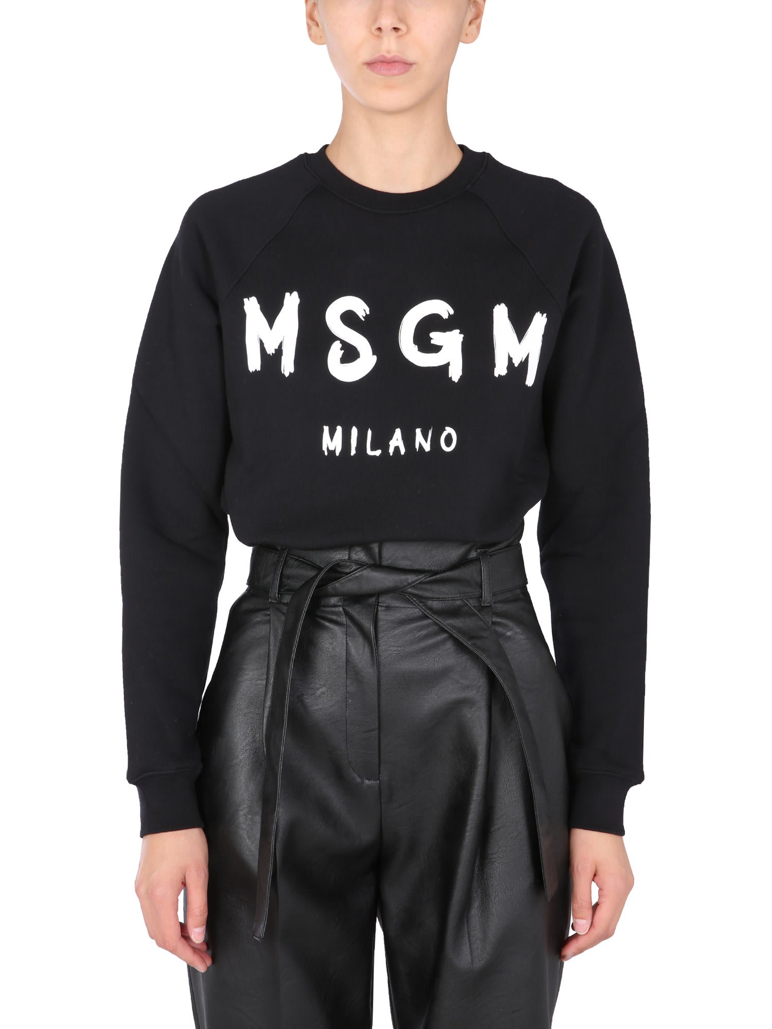 MSGM Sweatshirt With Brushed Logo Print