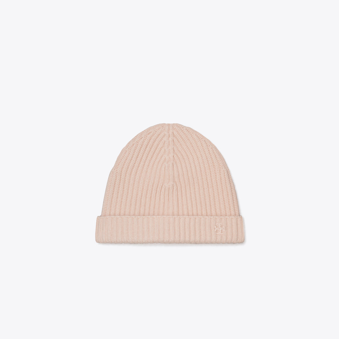Tory Burch Ribbed Knit Cashmere Beanie