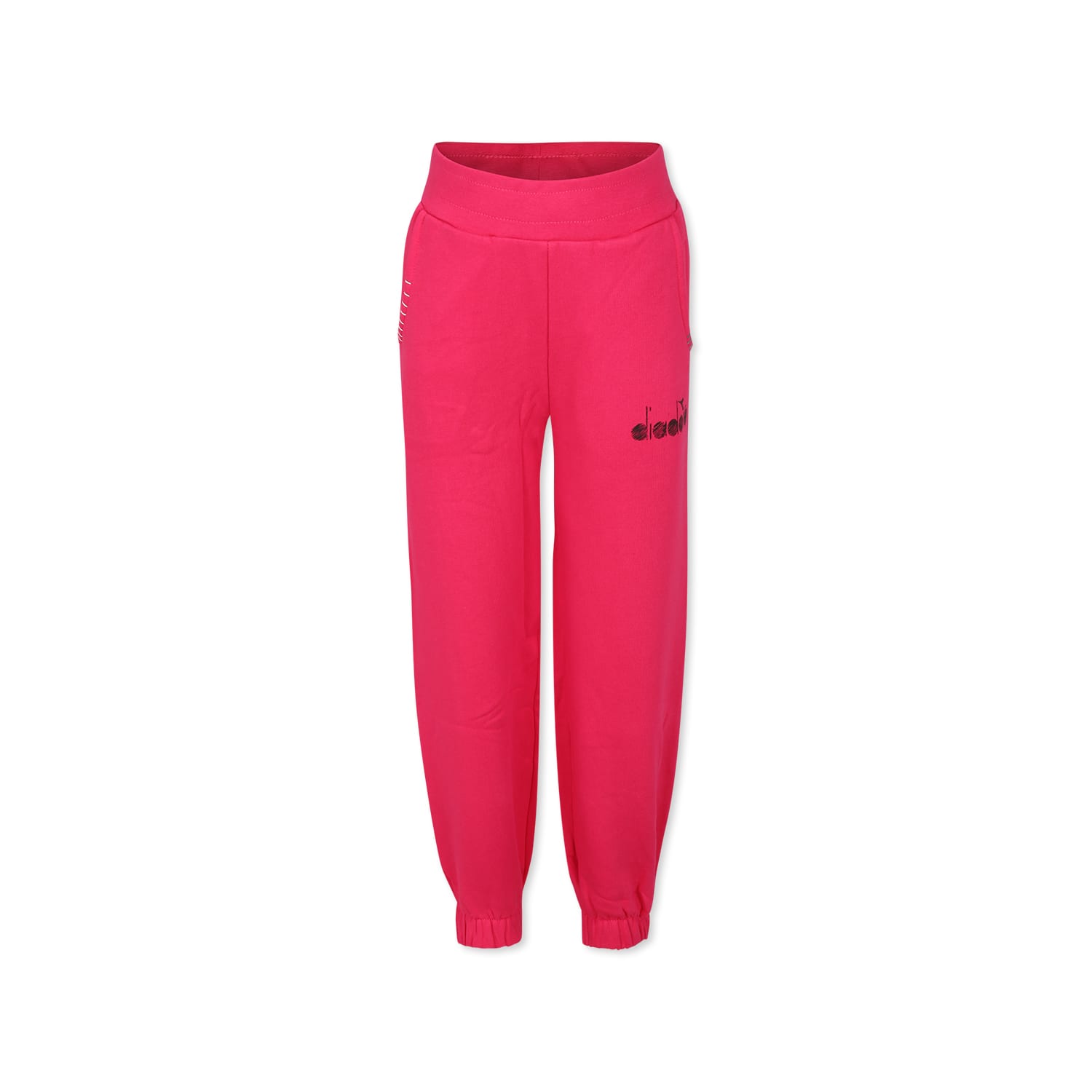 Diadora Fuchsia Trousers For Girl With Logo
