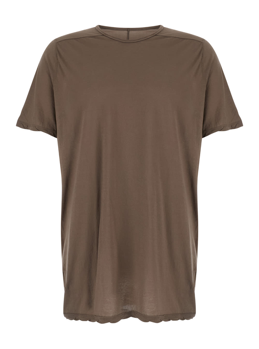 DRKSHDW Dark Beige Crewneck T-shirt With Oversized Band In Cotton Man