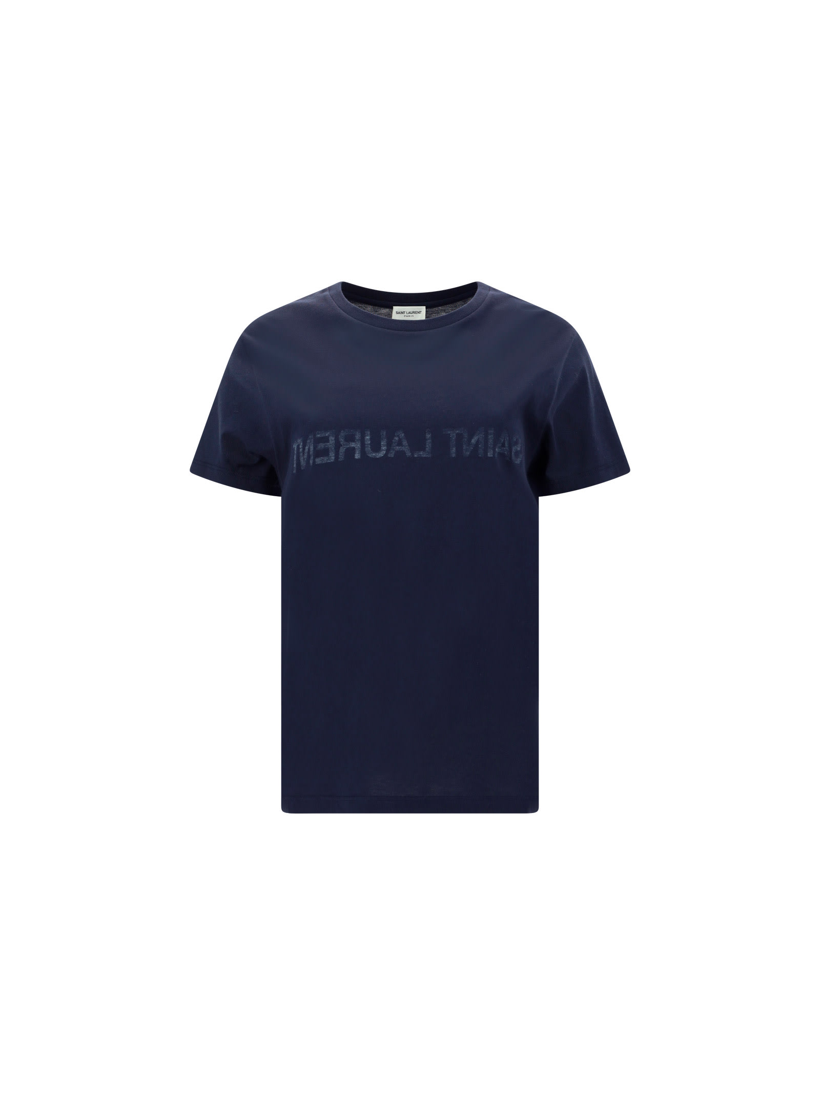 Saint Laurent Navy Blue Cotton T-shirt