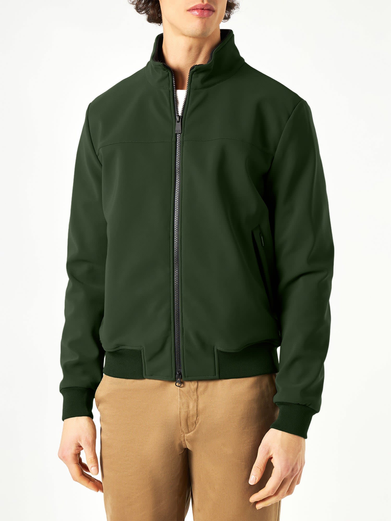 MC2 Saint Barth Man Mid-weight Military Green Bomber Jacket Traveler