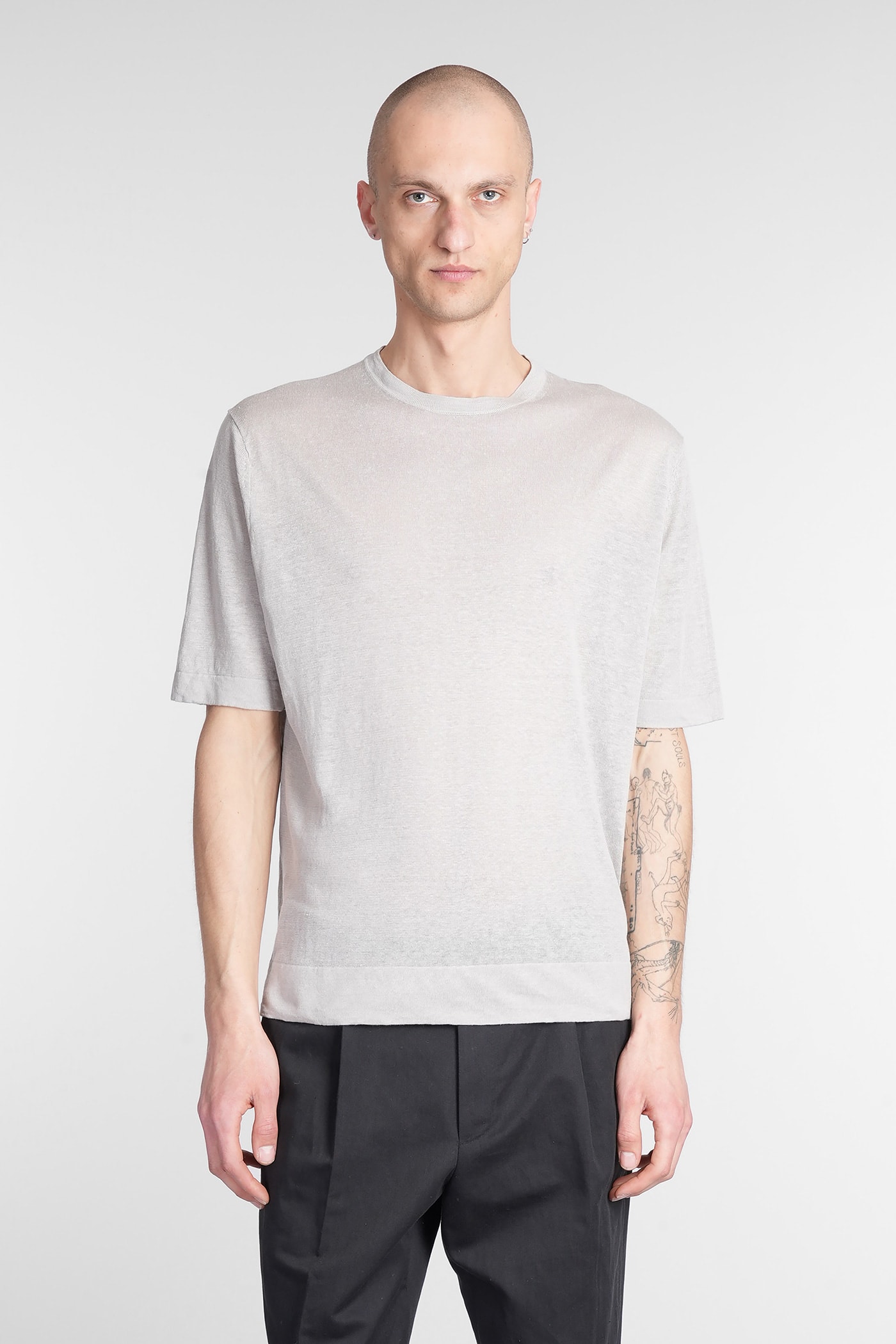 Ballantyne T-shirt In Grey Linen