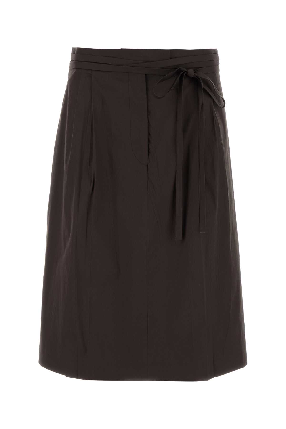 Prada Brown Stretch Poplin Skirt
