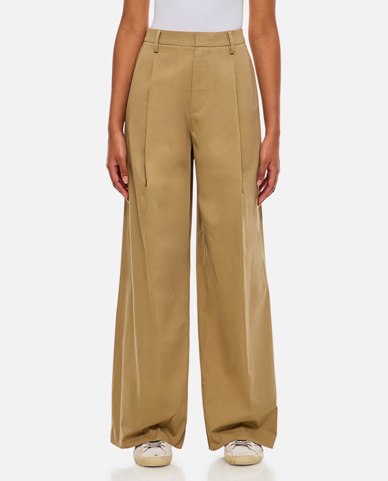 Frame Pleated Wide Leg Pant