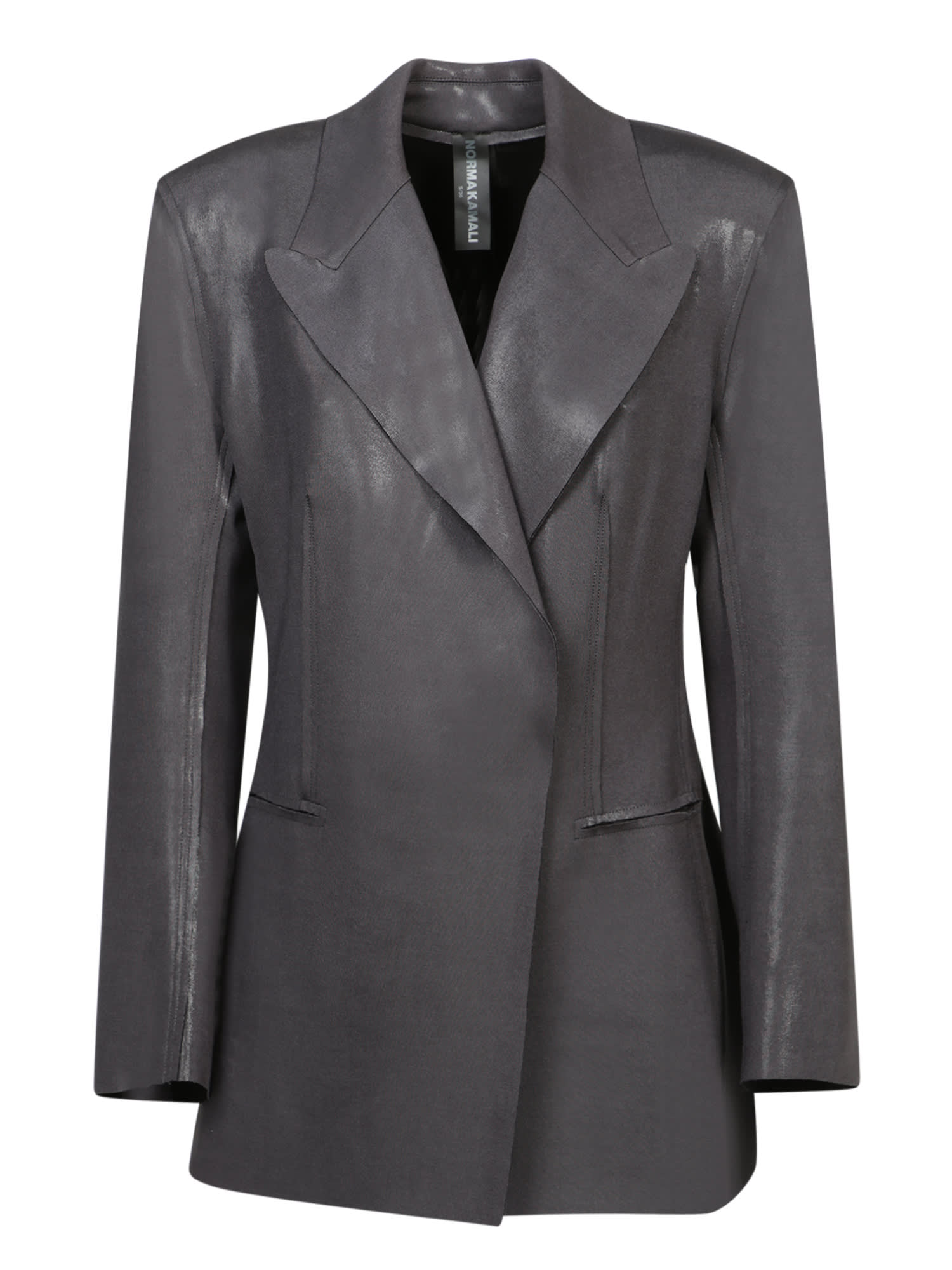 Norma Kamali Dark Grey Faux Leather Jacket