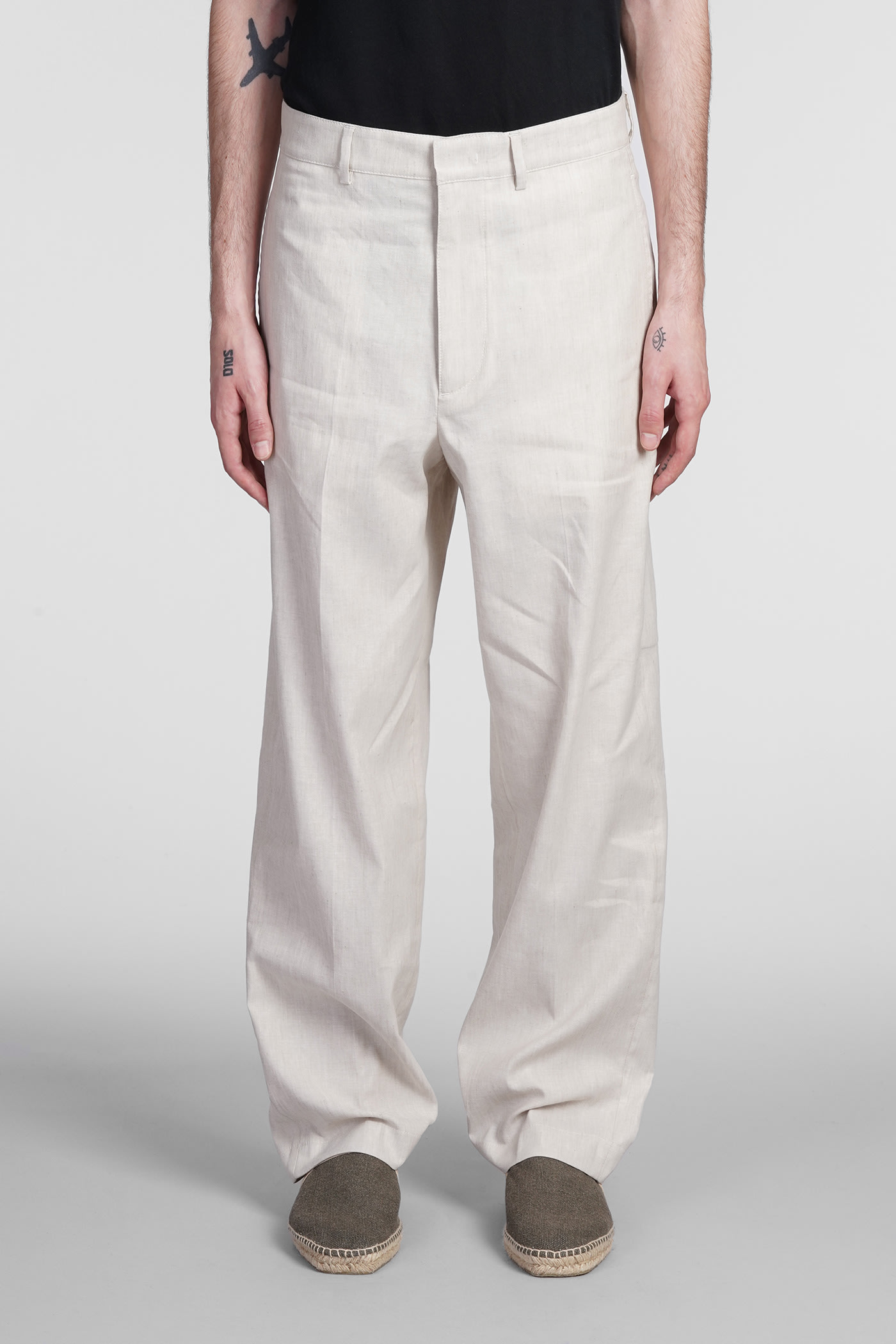 Department Five E-motion Pants In Beige Linen