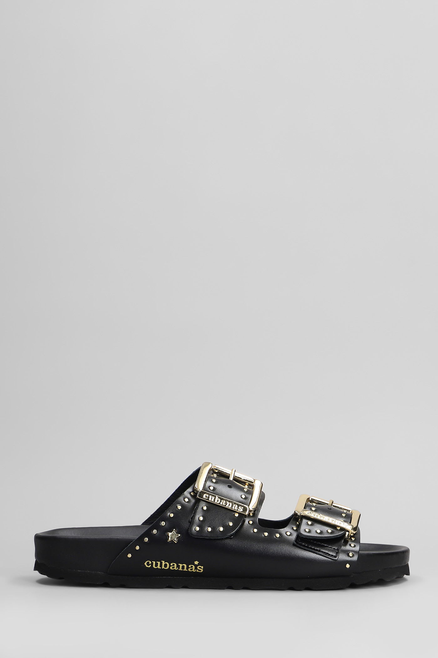 Cubanas Amalia Flats In Black Leather