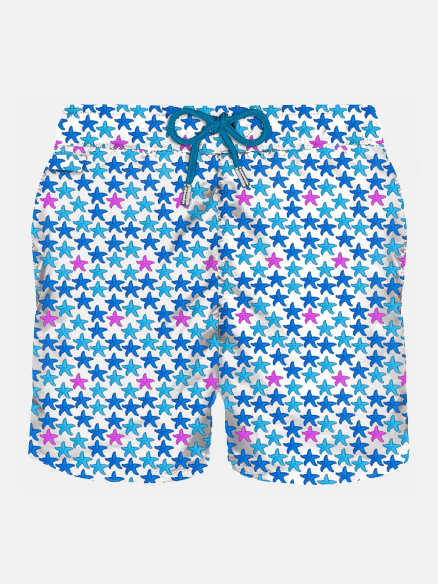 MC2 Saint Barth Man Light Fabric Swim Shorts With Starfish Print