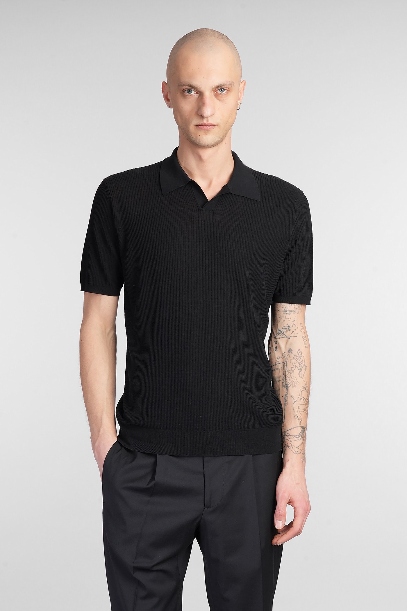 Roberto Collina Polo In Black Cotton
