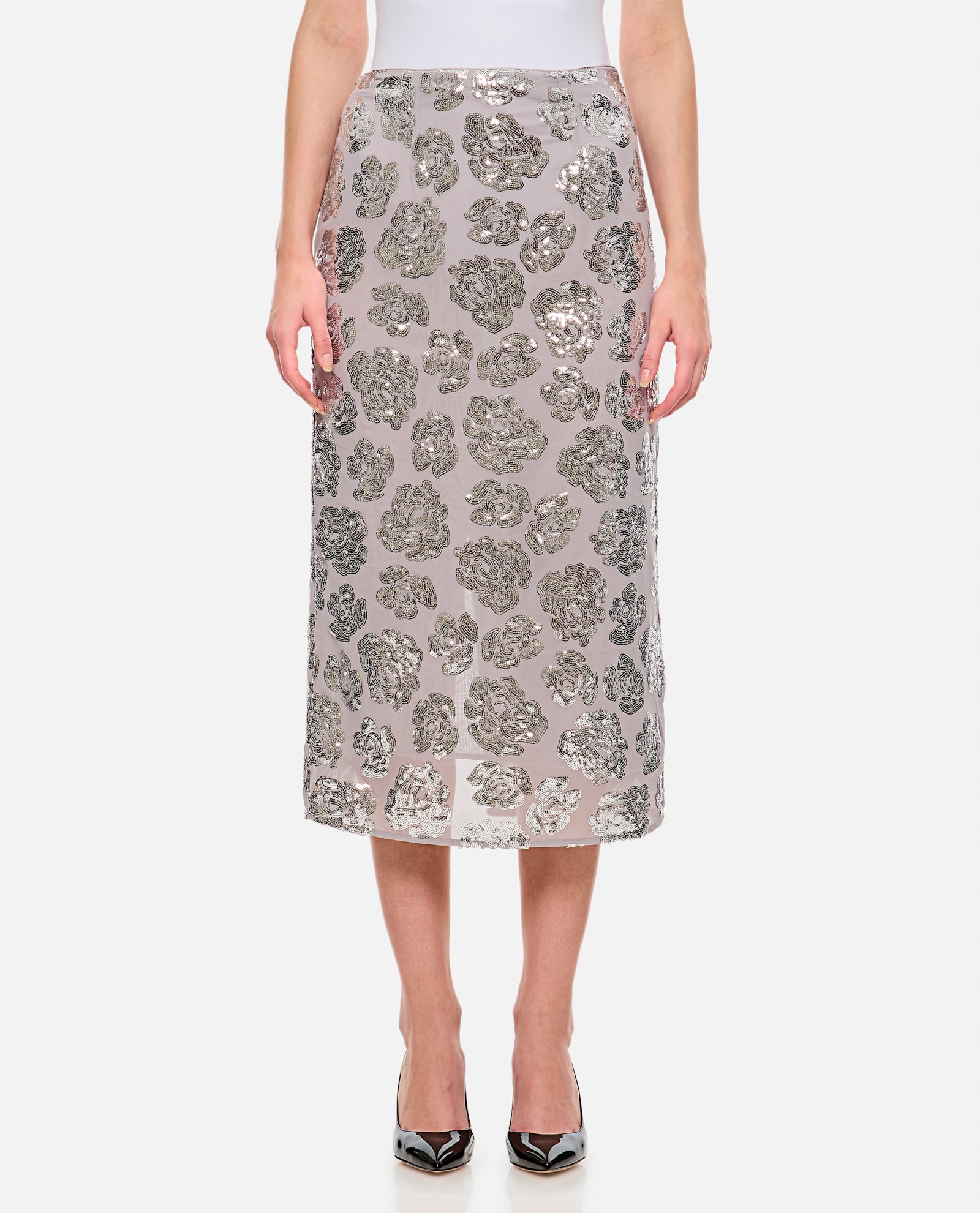 Rotate by Birger Christensen Sequin Chiffon Skirt