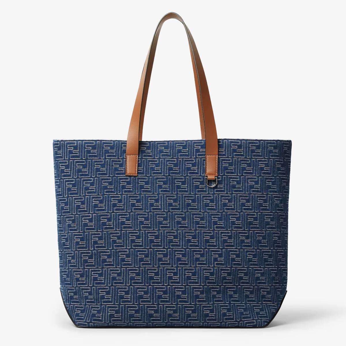 Fendi Denim Effect Tote Bag Ff