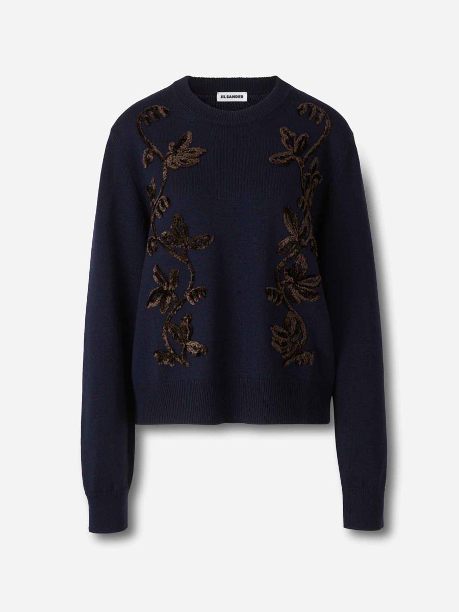 Jil Sander 刺绣羊毛针织衫