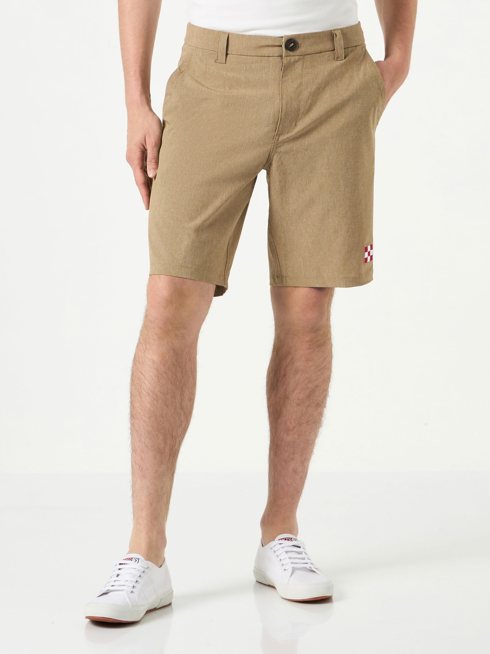 MC2 Saint Barth Man Beige Ripstop Fabric Bermuda